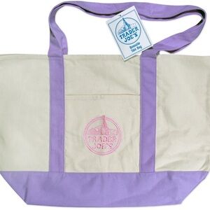 Trader Joe Lavender Large Reusable Tote Bag